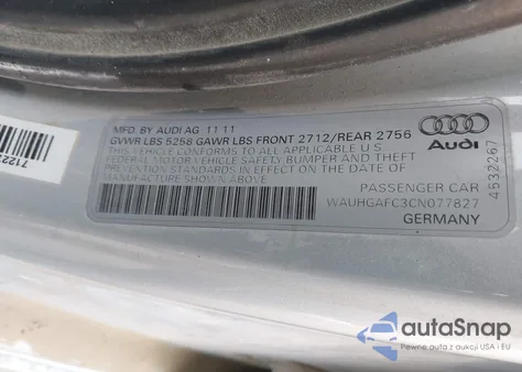 2012 Audi A6 3.0 Premium from USA, damaged, VIN WAUHGAFC3CN077827